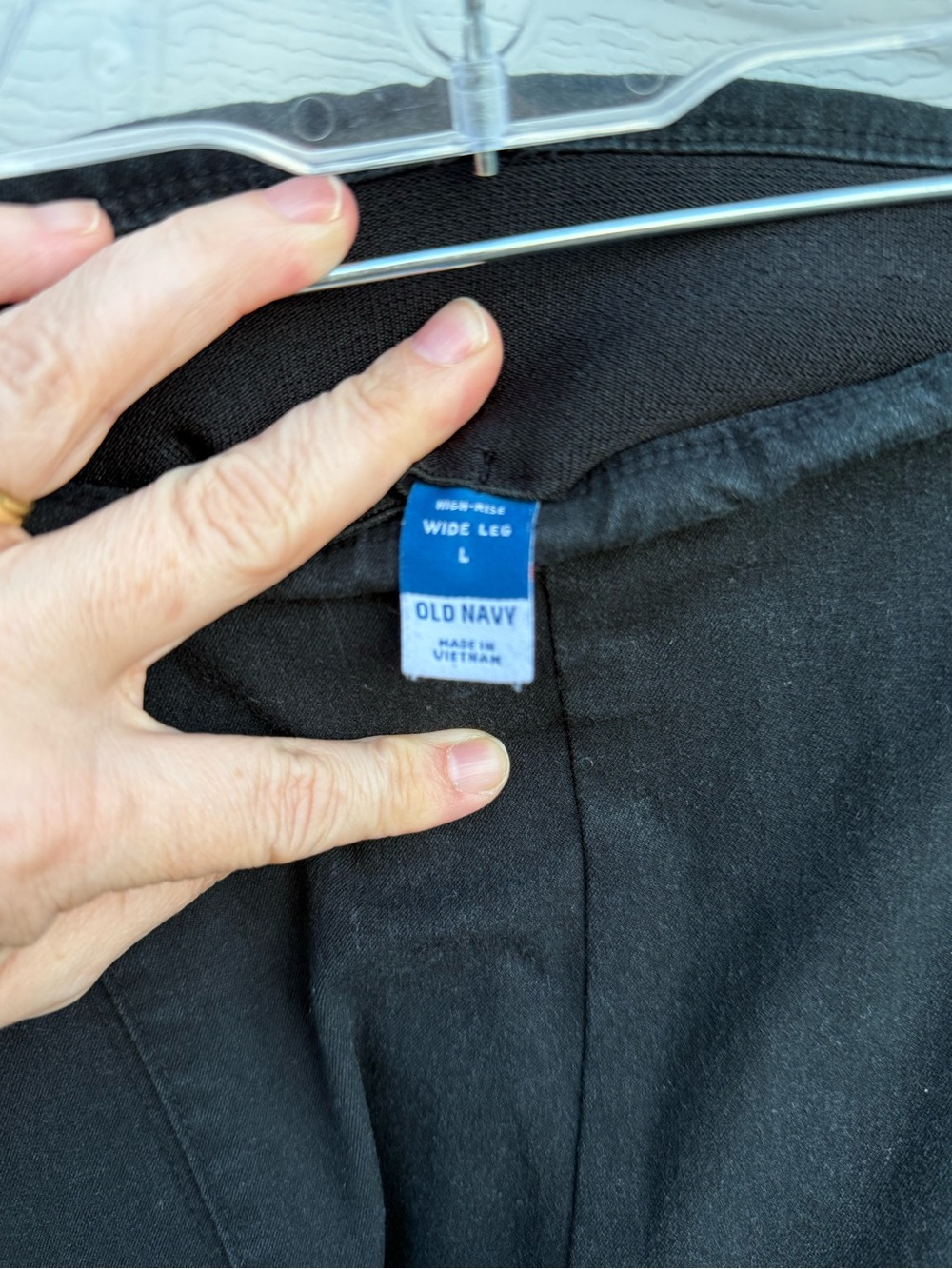 Old Navy High Waist Wide-Leg Pixie Pants with Front Seams in Black Jack L - Picture 2 of 10